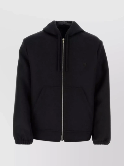 Givenchy Hooded Wool Blend Sweater In Blue