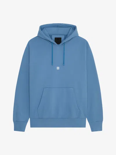 Givenchy Boxy Fit Hoodie In Fleece With 4g Detail In Blue