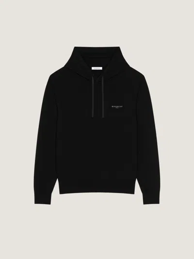 Givenchy Hoodie En Laine Et Cachemire Brodé  Paris In Black