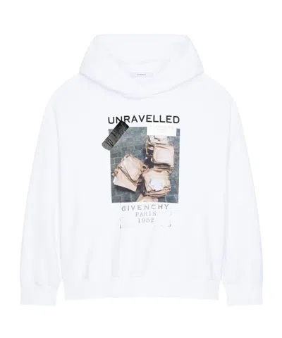 Givenchy Hoodie Sweatshirt In Fleece With Archive Print In White