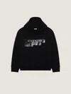 Givenchy Hoodie Sweatshirt In Fleece With  Tape Print In Black