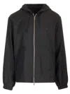 Givenchy Black Zip-up Hoodie With Logo Detail In Wool Man In Black