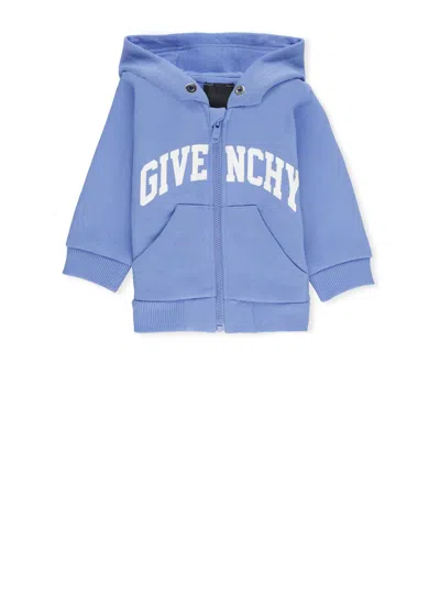 Givenchy Babies' Hoodie With Logo In Blue
