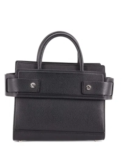 Pre-owned Givenchy Horizon Leather Mini Satchel In Black