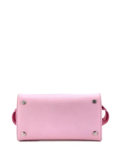 Pre-owned Givenchy Horizon Leather Mini Satchel In Pink