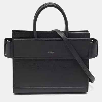 Pre-owned Givenchy Horizon Medium Black Leather Satchel