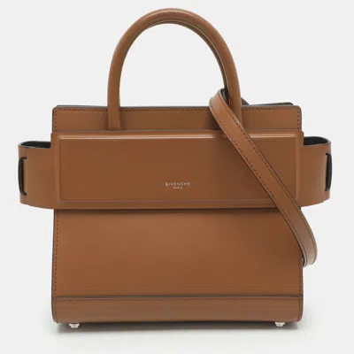Pre-owned Givenchy Horizon Mini Brown Leather Tote