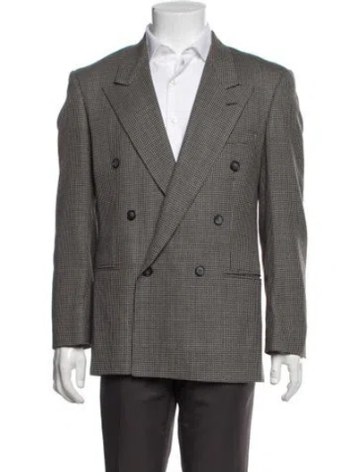 Pre-owned Givenchy Houndstooth Print Blazer In Black