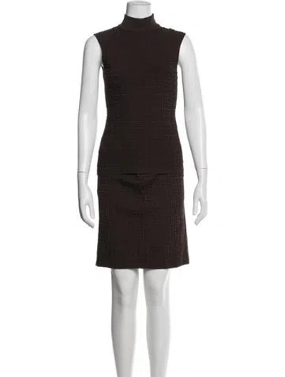 Pre-owned Givenchy Houndstooth Print Skirt Set In Brown