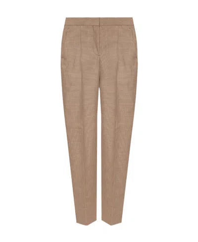 Givenchy Houndstooth Trousers In Brown