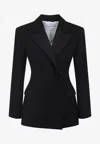 Givenchy Womens Black Peak-lapel Double-breasted Wool Blazer In Black