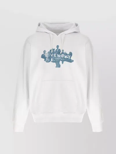 Givenchy 'hubert's Graphic Hoodie Kangaroo Pocket' In White