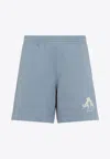 Givenchy Bermuda Shorts In Fleece With Hubert Objects Embroidery In Blue