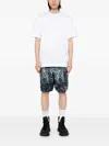 Givenchy Bermuda Shorts In Silk With Hubert Objects Print In Blau