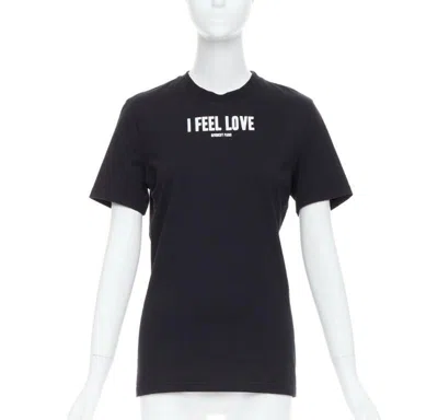 Pre-owned Givenchy I Feel Love Black Cotton White Print Crew Neck Tshirt Xs