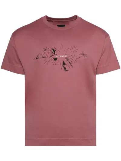 Givenchy Illustration-print T-shirt In Pink