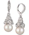 Givenchy Imitation Rhodium Crystal And Imitation Pearl Small Drop Earring In Rhodium Crystal
