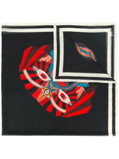 Givenchy Imperial Rottweiler Printed Scarf In Black