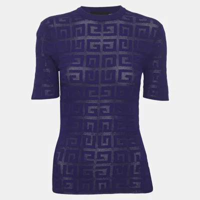 Pre-owned Givenchy Indigo Stretch Knit Tops Xs In Blue