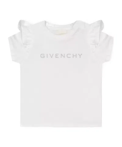 Givenchy Infant Frill Logo T-shirt In White