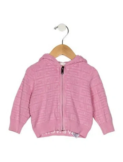 Pre-owned Givenchy Babies' Infant Girls' Hooded Long Sleeve Jacket In Pink/white