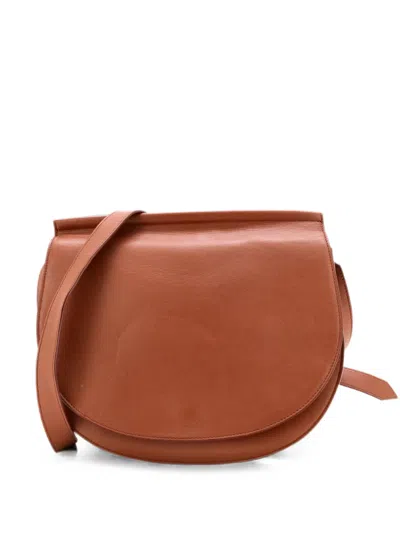 Pre-owned Givenchy Infinity Saddle Bag Leather Medium Crossbody Bag In Brown