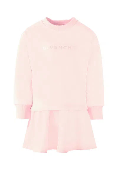 Givenchy Kids' Ink Dress For Girl With Logo In Pink