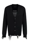 Givenchy Men's Intarsia Detail Cotton Cardigan In Black