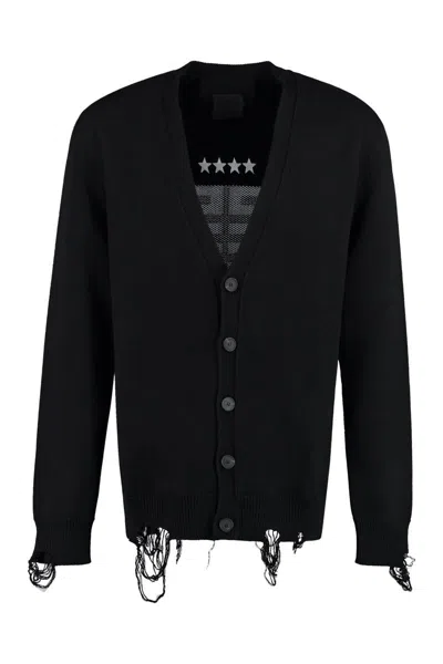 GIVENCHY GIVENCHY INTARSIA DETAIL COTTON CARDIGAN