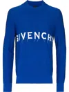 Givenchy Intarsia-knit Logo Jumper In Blue
