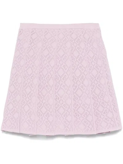 Givenchy Pink Pleated Monogram 72 Jacquard Miniskirt