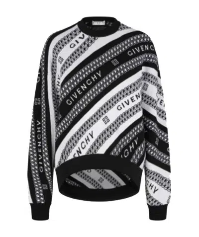 Givenchy Intarsia-logo Crewneck Jumper In Black