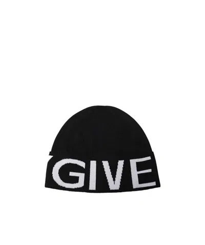 Givenchy Intarsia-logo Wool Hat In Black