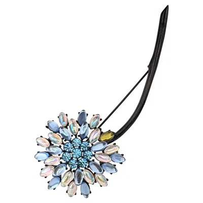 Pre-owned Givenchy Iridescent Crystal Flower Brooch In Multi