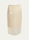 Givenchy Iris Double-layered Midi Skirt In Ecru