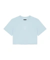 Givenchy 4g Embroidered Cropped T-shirt In Blue