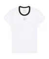 Givenchy Slim Fit T-shirt In Cotton And Crystals With 4g Detail In White