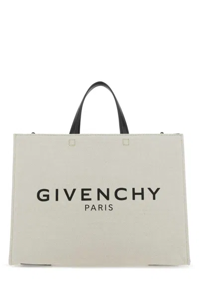Givenchy Ivory Canvas Medium G Shopping Bag In Pink