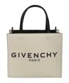 Shop Givenchy Ivory Canvas Mini G-tote Handbag