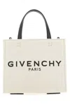 Givenchy Woman Ivory Canvas Mini G-tote Handbag In 255