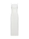 Givenchy Women White Long Dress With Square Neckline And Rear Single Slit In Viscose Blend Woman In White