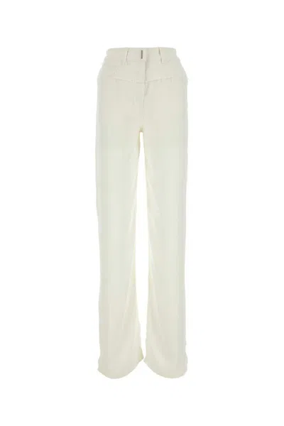 GIVENCHY GIVENCHY IVORY VISCOSE AND DENIM JEANS