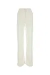 Givenchy Viscose And Denim Wide-leg Trousers In Off White