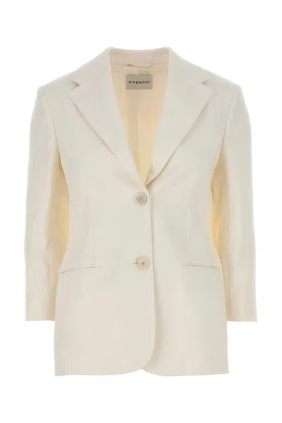 Givenchy White Single-breasted Blazer In Neutral