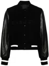 Givenchy Wool And Leather Jacket With Embossed Logo In Black