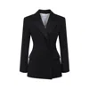 Givenchy Womens Black Peak-lapel Double-breasted Wool Blazer In Black