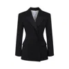 Givenchy Womens Black Peak-lapel Double-breasted Wool Blazer In Black