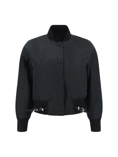 Givenchy Black Bomber Jacket In Cotton Blend