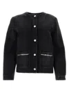 Givenchy Collarless Button-front Denim Jacket In Black