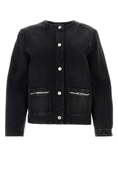 Givenchy Jacket In Denim With Chains Detail In Black